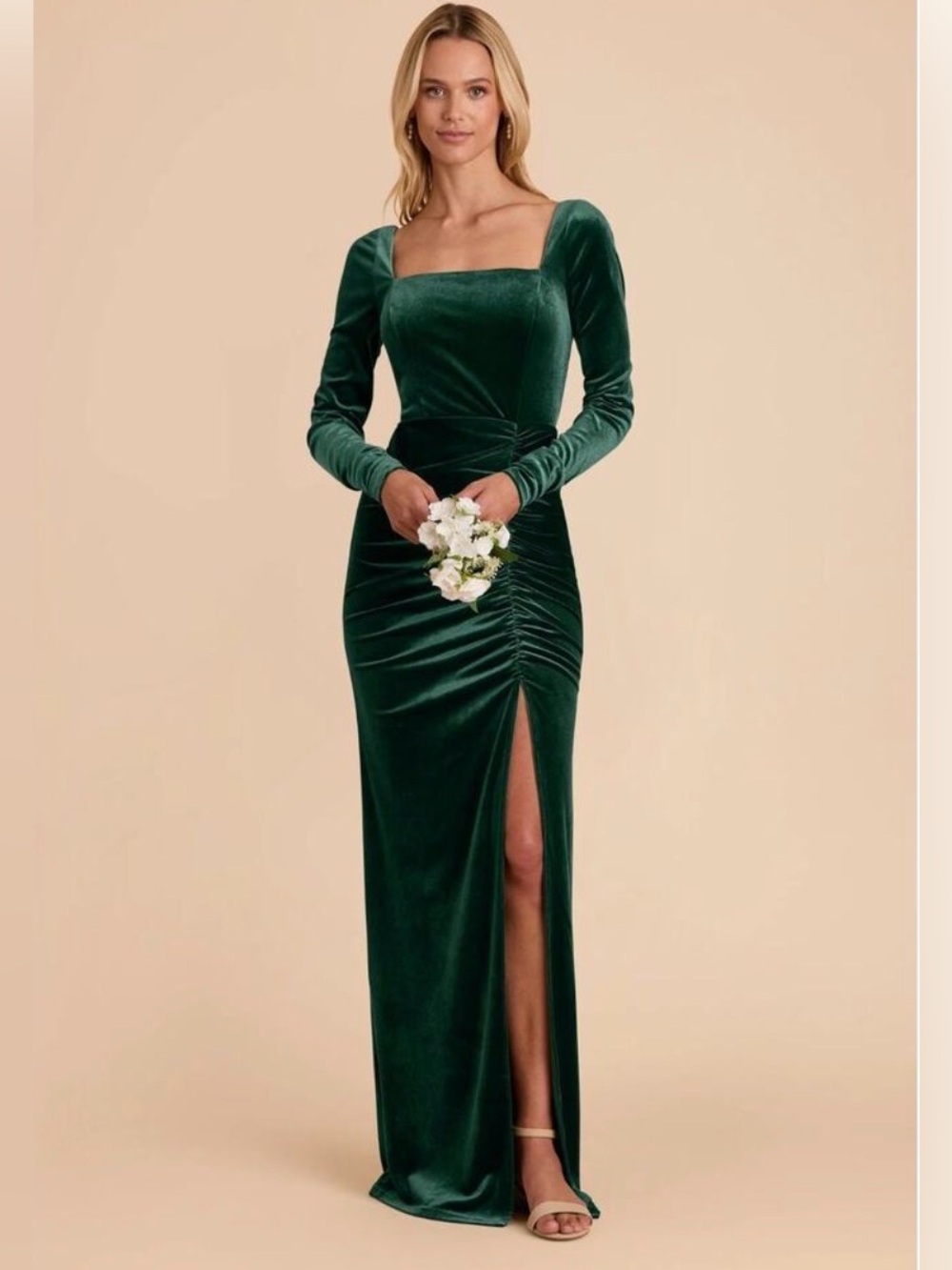 Birdy Grey Grace Emerald Green Velvet Bridesmaid Dance Dress - XS- NEW! D-1